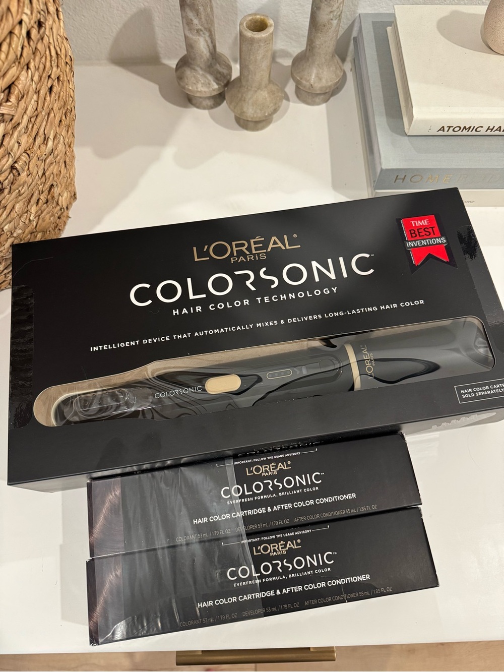 Loreal ColorSonic Hair Color Device with 2 Dark Brown Natural Cartridges NWT